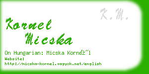 kornel micska business card